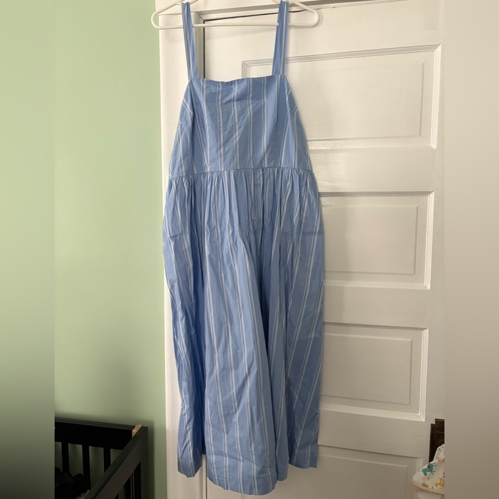 A New Day Light Blue and White midi dress